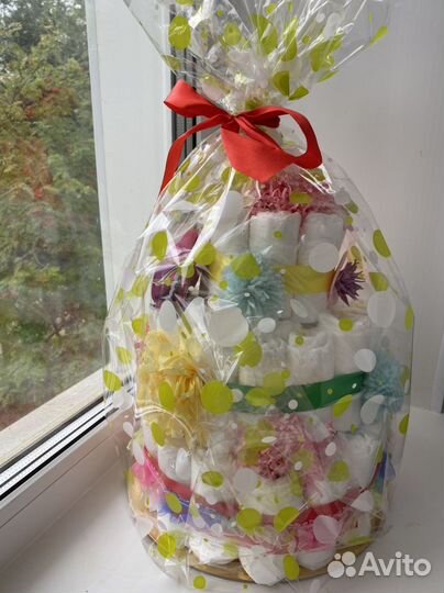 Торт из памперсов для девочки