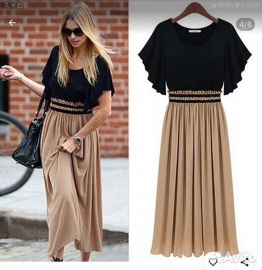 Летнее платье хлопок, шифон