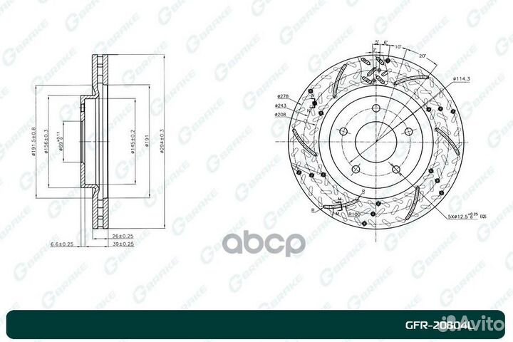 Диск тормозной перфорированный вентилируемый G