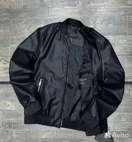 Мужская кожаная куртка Philipp Plein