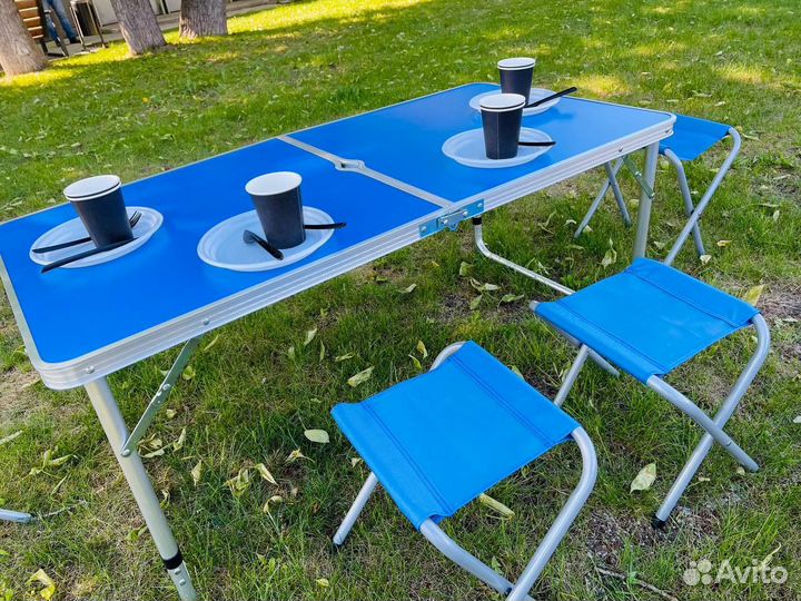 Стол раскладной, походный, комплект со стульями
