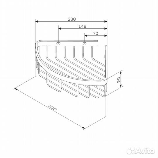 Полка корзина AM.PM Sense L A7452222 угловая Черн