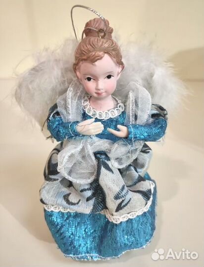 Фигурка ангел, пластик, текстиль Размер: 13см