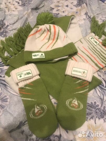 Комплект шапка шарф перчатки/варежки