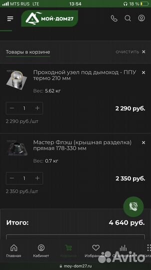 Проход под дымоход ППУ 210