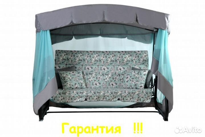 Садовые Качели 3-х местные Турин Премиум flower