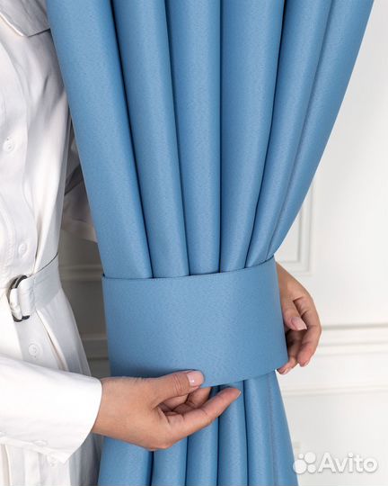 Портьеры блэкаут Марсель Лазурный шторы