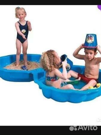 Песочница-бассейн ракушка с крышкой