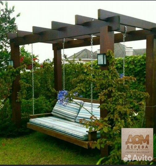 Качели деревянные стильные современные варианты