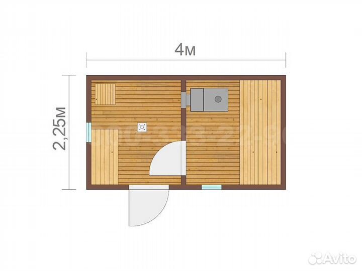 Готовая баня 4,0 на 2,25 метров