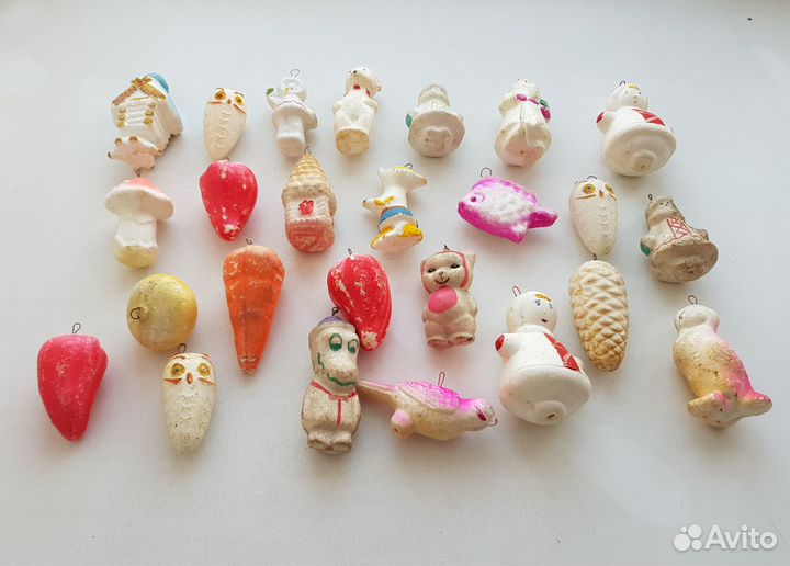 Елочные новогодние игрушки СССР. пенопласт 25 штук