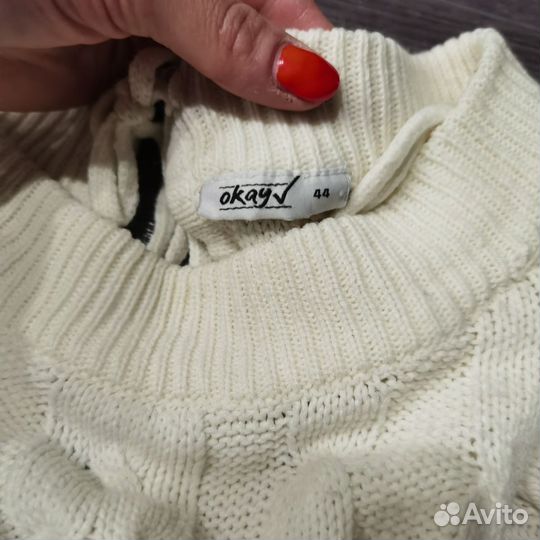 Платье рубашка вязаное 46