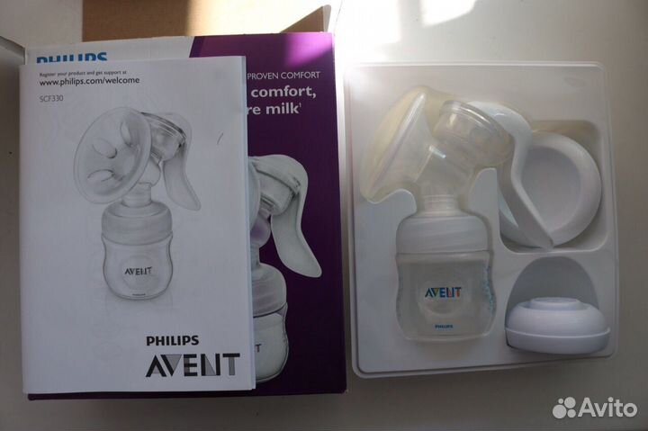 Молокоотсос ручной Авент,соска,накладки на грудь А