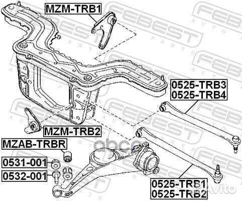 Гайка с эксцентриком mazda tribute EP 2000-2007