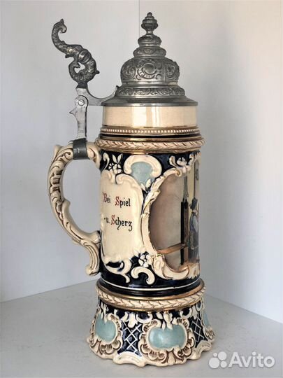 Немецкая,пивная кружка. Антикварная. 0,5 л