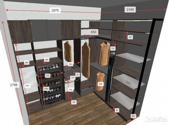 Конструкторский проект корпусной мебели под распил