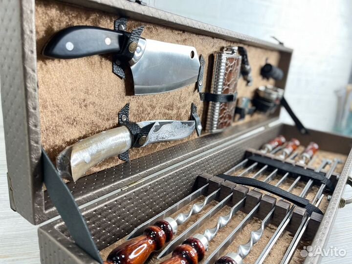 Набор шампуров в кейсе Шн0028 с флягой 20 предм