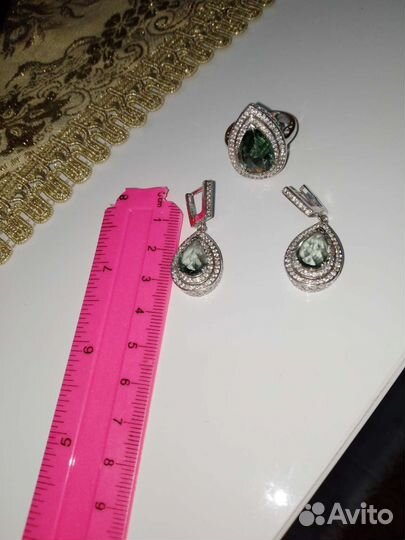 Серебряные серьги с аквамарином