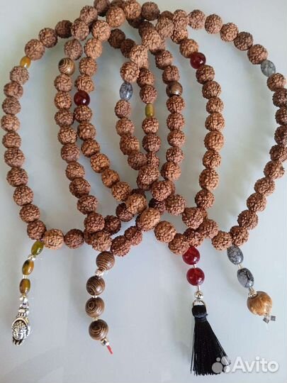 Четки из священного ореха Рудракша