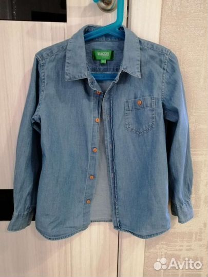 Рубашка Остин р.122 и джинсовая рубашка р.122