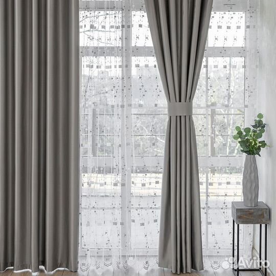 Шторы сатен Адора Хром готовые и на заказ