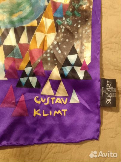 Палантин шелк 175 на 44 Климт Мать и дитя