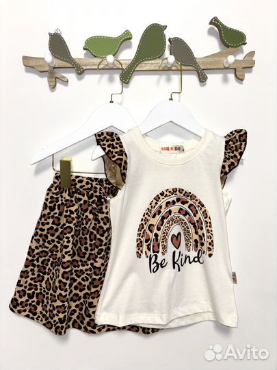 Костюм футболка и юбка для девочки