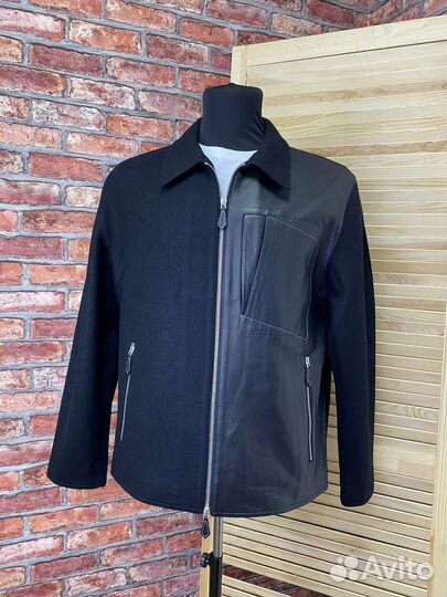 Куртка кашемир + кожа Hermes