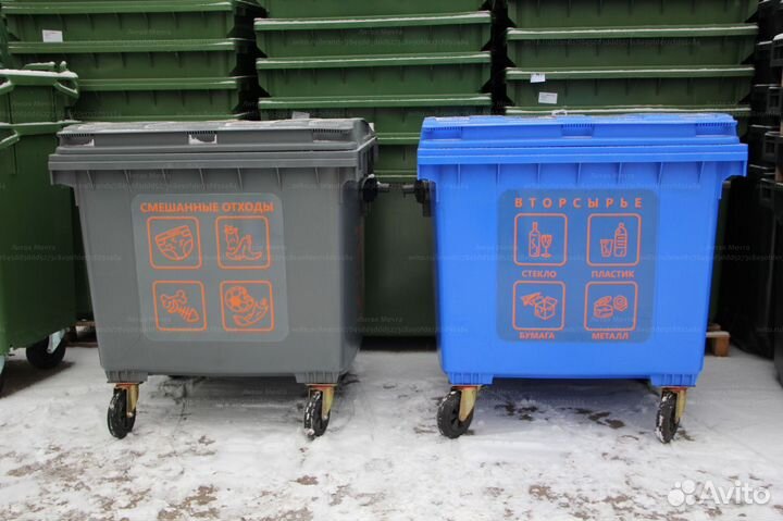 Мусорный Пластиковый Евроконтейнер 1100л C2629