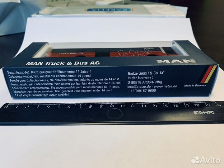 Модель автобуса MAN размер 1:87 Германия