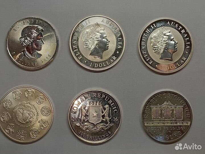 Монеты инвестиционные серебро Ag999 / Ag9999