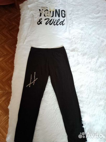 Комплект новый футболка с лосинами