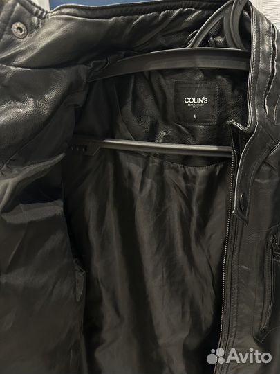 Кожаная куртка мужская L