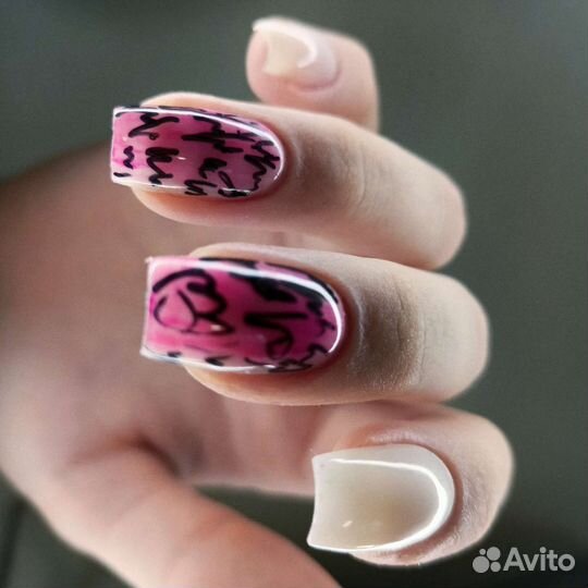 Наращивание/креативное, педикюр, покрытие