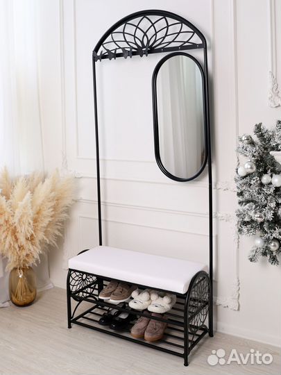 Обувница с вешалкой и зеркалом