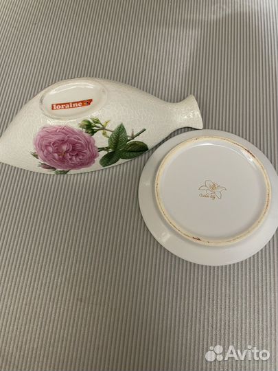 Фарфоровая посуда соусница и для хранения лимона