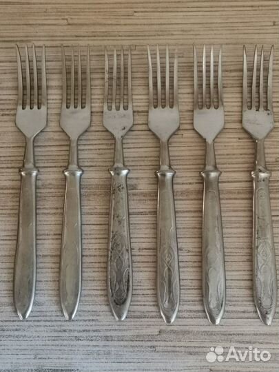 Вилки десертные. Старинные. Набор - 6 штук