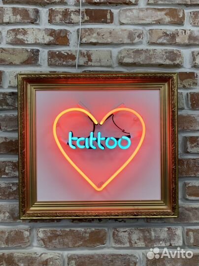 Неоновая стеклянная картина Tattoo (газовый неон)
