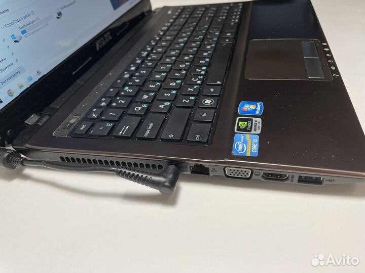 Мощный ноутбук Asus intel/6gb/2видеокарты/ssd