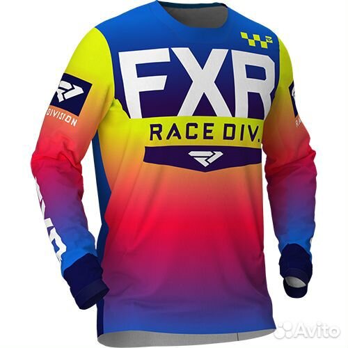 Джерси FXR helium MX jersey Coral/Blue Fade/Hi-vis