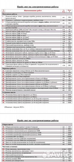 Услуги электрика