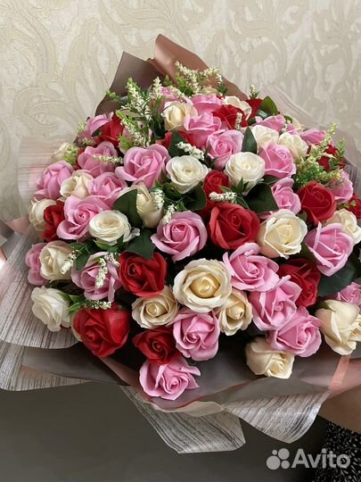 Букет из мыльных роз