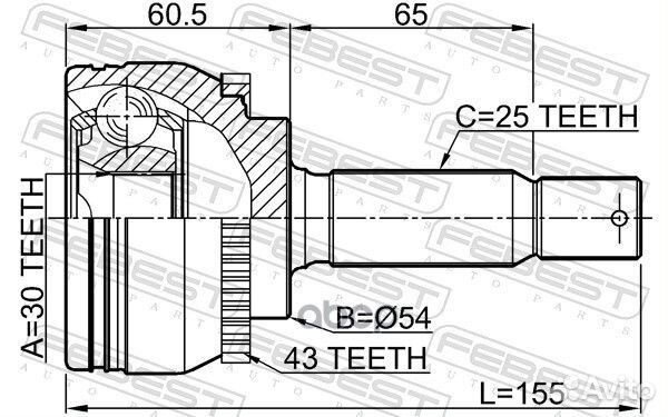 Шрус внешний перед прав/лев 0410N94A43 Febest