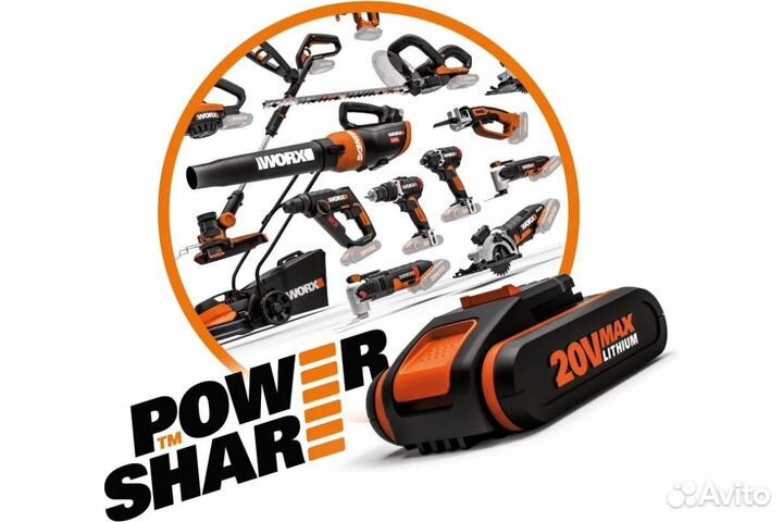 Аккумуляторная угловая шлифмашина Worx кейс WX800