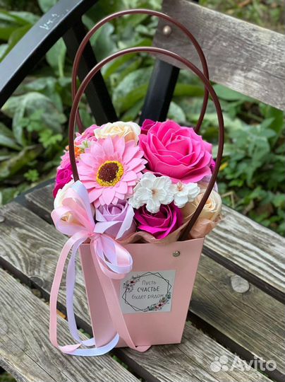 Букет мыльных роз цветы