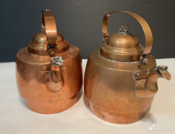 Старинная медная европейская посуда