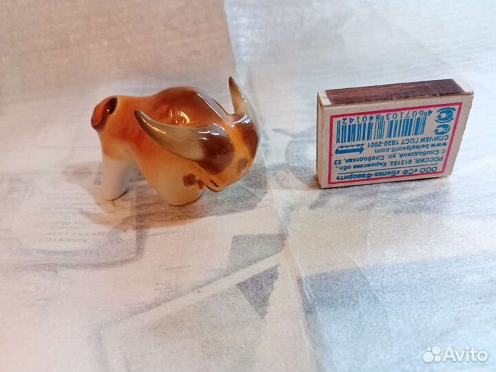 Бык лфз, статуэтка фарфоровая