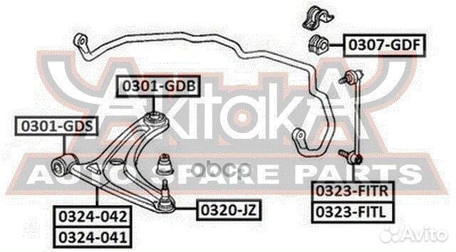 Тяга стабилизатора передняя правая 0323-fitr asva