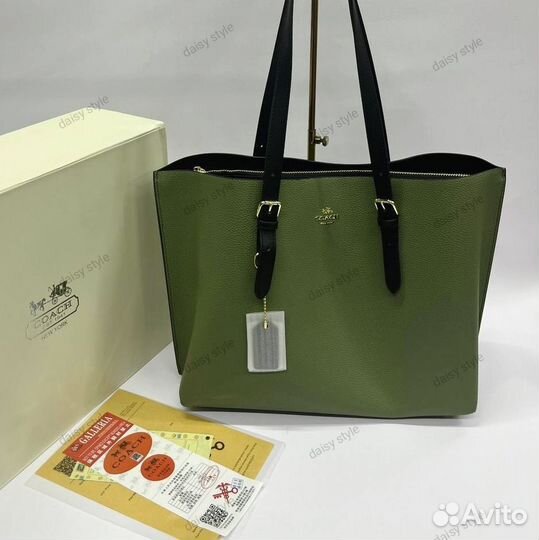 Сумка женская большая Coach (новая) Green