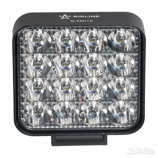 Фара светодиодная квадратная, 16LED, направленный